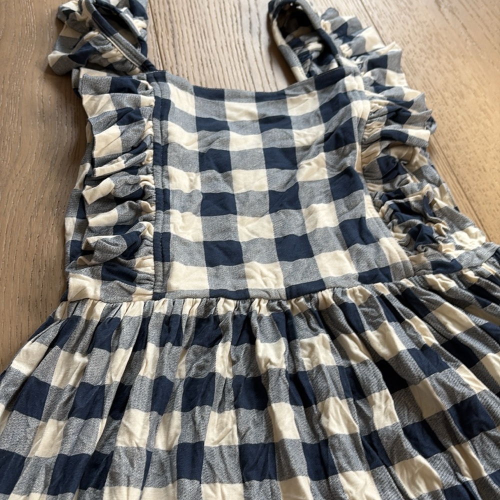 Kate Quinn Blue and Cream Checkered Midi Dress - Picture 2 of 3